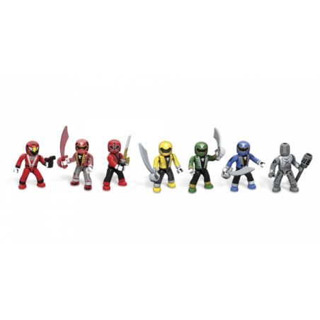 MEGA BLOKS 5666 non  BỘ PHIM HÀNH ĐỘNG THU NHỎ 1 TÚI MÙ bộ đồ chơi xếp lắp ráp ghép mô hình Power Rangers Super Sentai MICRO ACTION FIGURES SERIES 1 BLIND PACK 5 Anh Em Siêu Nhân 3 khối