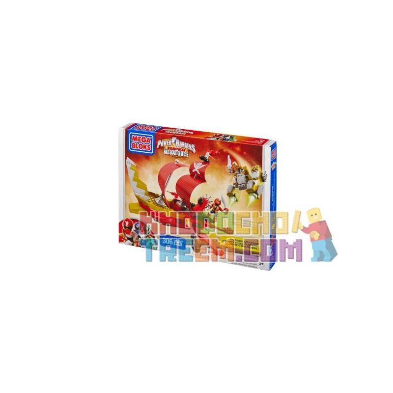 MEGA BLOKS 5646 non  CHIẾN HẠM bộ đồ chơi xếp lắp ráp ghép mô hình Power Rangers Super Sentai SKY SHIP SHOWDOWN 5 Anh Em Siêu Nhân 306 khối