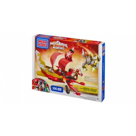 MEGA BLOKS 5646 non  CHIẾN HẠM bộ đồ chơi xếp lắp ráp ghép mô hình Power Rangers Super Sentai SKY SHIP SHOWDOWN 5 Anh Em Siêu Nhân 306 khối