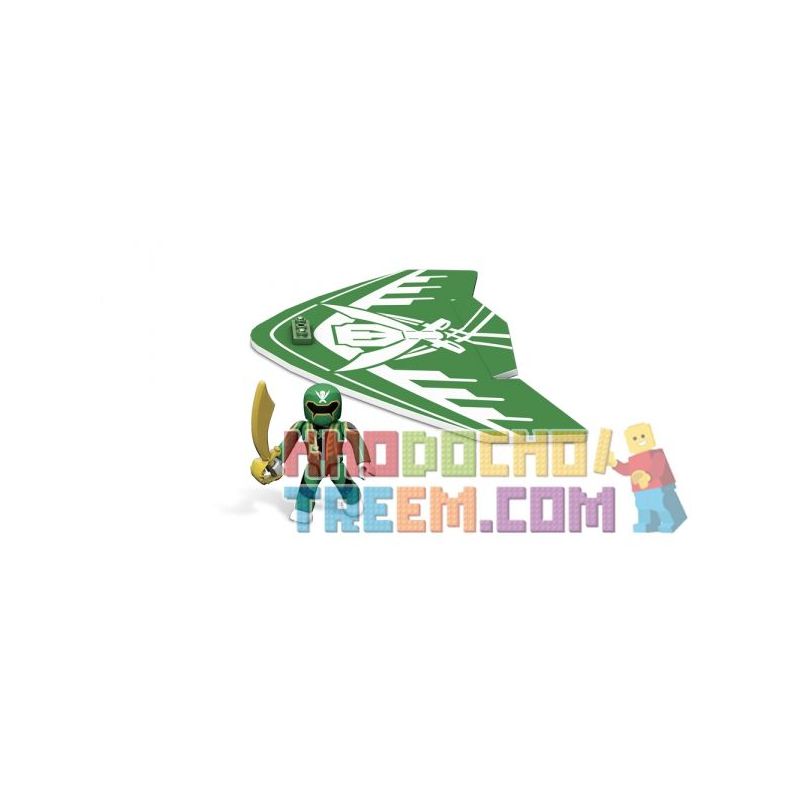 MEGA BLOKS 5620 non  TÀU LƯỢN CHIẾN BINH XANH bộ đồ chơi xếp lắp ráp ghép mô hình Power Rangers Super Sentai GREEN RANGER AIR GLIDER 5 Anh Em Siêu Nhân 11 khối