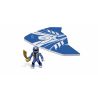 MEGA BLOKS 5619 non  TÀU LƯỢN CHIẾN BINH XANH bộ đồ chơi xếp lắp ráp ghép mô hình Power Rangers Super Sentai BLUE RANGER AIR GLIDER 5 Anh Em Siêu Nhân 11 khối