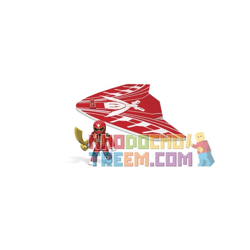 MEGA BLOKS 5618 non  TÀU LƯỢN CHIẾN BINH ĐỎ bộ đồ chơi xếp lắp ráp ghép mô hình Power Rangers Super Sentai RED RANGER AIR GLIDER 5 Anh Em Siêu Nhân 11 khối