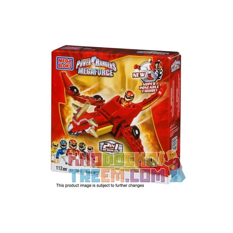 MEGA BLOKS 5862 non  DRAGON GADO. bộ đồ chơi xếp lắp ráp ghép mô hình Power Rangers Super Sentai DRAGON MECHAZORD 5 Anh Em Siêu Nhân 80 khối