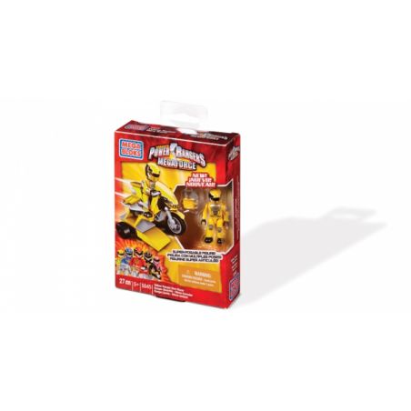 MEGA BLOKS 5845 non  ANH HÙNG CHIẾN BINH ĐỎ bộ đồ chơi xếp lắp ráp ghép mô hình Power Rangers Super Sentai YELLOW RANGER HERO RACER 5 Anh Em Siêu Nhân 27 khối