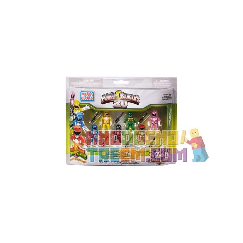 MEGA BLOKS 5836 non  GÓI BỘ SƯU TẬP bộ đồ chơi xếp lắp ráp ghép mô hình Power Rangers Super Sentai COLLECTOR PACK 5 Anh Em Siêu Nhân 53 khối