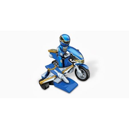 MEGA BLOKS 5825 non  ĐUA XE ANH HÙNG XANH bộ đồ chơi xếp lắp ráp ghép mô hình Power Rangers Super Sentai BLUE HERO RACER 5 Anh Em Siêu Nhân 27 khối