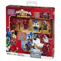 MEGA BLOKS 5858 non  GÓI CHIẾN ĐẤU 1 bộ đồ chơi xếp lắp ráp ghép mô hình Power Rangers Super Sentai BATTLE PACK 1 5 Anh Em Siêu Nhân 32 khối