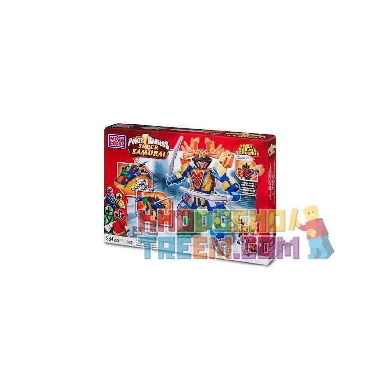 MEGA BLOKS 5831 non  CHELANCA. bộ đồ chơi xếp lắp ráp ghép mô hình Power Rangers Super Sentai CLAW ARMOR MEGAZORD 5 Anh Em Siêu Nhân 284 khối