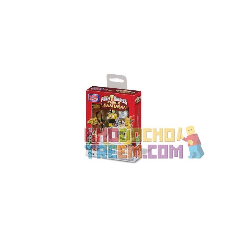 MEGA BLOKS 5805 non  GÓI ANH HÙNG ĐỎ bộ đồ chơi xếp lắp ráp ghép mô hình Power Rangers Super Sentai YELLOW HERO PACK 5 Anh Em Siêu Nhân 27 khối
