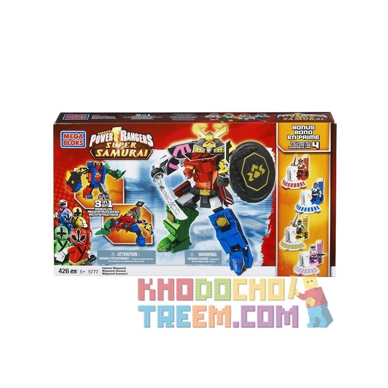 MEGA BLOKS 5777 non  TIỀN THƯỞNG SAMURAI GRAND ZOD bộ đồ chơi xếp lắp ráp ghép mô hình Power Rangers Super Sentai SAMURAI MEGAZORD BONUS 5 Anh Em Siêu Nhân 426 khối