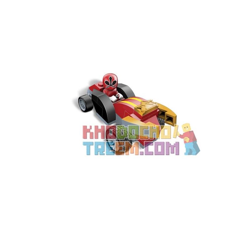 MEGA BLOKS 5776 non  XE ĐUA TÚI ĐỎ bộ đồ chơi xếp lắp ráp ghép mô hình Power Rangers Super Sentai RED POCKET RACER 5 Anh Em Siêu Nhân 28 khối