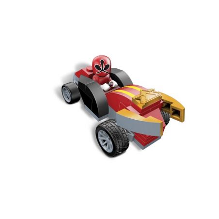 MEGA BLOKS 5776 non  XE ĐUA TÚI ĐỎ bộ đồ chơi xếp lắp ráp ghép mô hình Power Rangers Super Sentai RED POCKET RACER 5 Anh Em Siêu Nhân 28 khối