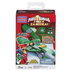 MEGA BLOKS 5769 non  ĐUA TÚI XANH bộ đồ chơi xếp lắp ráp ghép mô hình Power Rangers Super Sentai GREEN POCKET RACER 5 Anh Em Siêu Nhân 35 khối