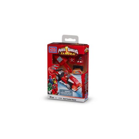 MEGA BLOKS 5766 non  ĐUA XE CHIẾN BINH ĐỎ bộ đồ chơi xếp lắp ráp ghép mô hình Power Rangers Super Sentai RED RANGER POCKET RACER 5 Anh Em Siêu Nhân 36 khối
