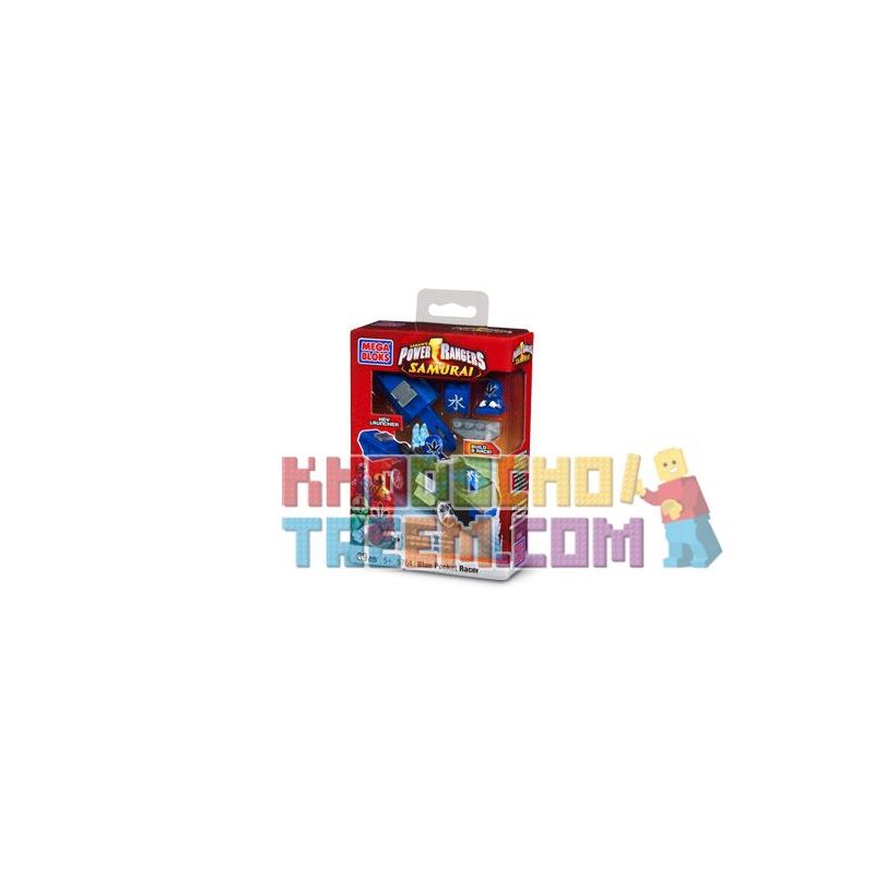 MEGA BLOKS 5764 non  ĐUA XE CHIẾN BINH MÀU XANH bộ đồ chơi xếp lắp ráp ghép mô hình Power Rangers Super Sentai BLUE RANGER POCKET RACER 5 Anh Em Siêu Nhân 39 khối