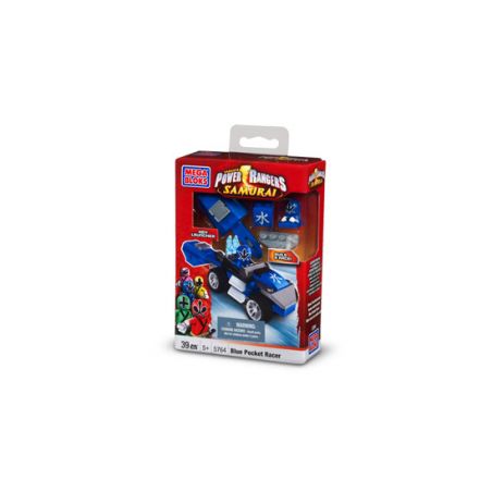 MEGA BLOKS 5764 non  ĐUA XE CHIẾN BINH MÀU XANH bộ đồ chơi xếp lắp ráp ghép mô hình Power Rangers Super Sentai BLUE RANGER POCKET RACER 5 Anh Em Siêu Nhân 39 khối
