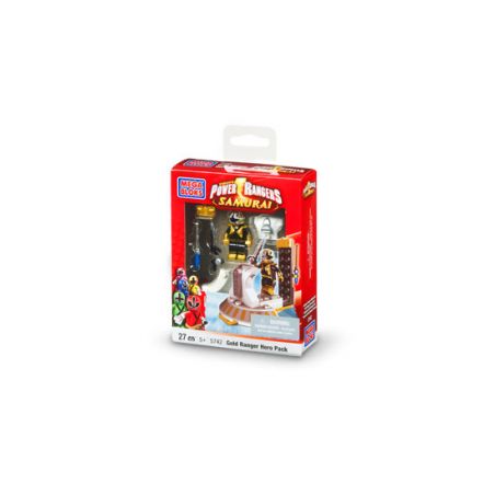 MEGA BLOKS 5742 non  GÓI ANH HÙNG CHIẾN BINH VÀNG bộ đồ chơi xếp lắp ráp ghép mô hình Power Rangers Super Sentai GOLD RANGER HERO PACK 5 Anh Em Siêu Nhân 27 khối