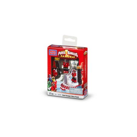 MEGA BLOKS 5741 non  GÓI ANH HÙNG CHIẾN BINH ĐỎ bộ đồ chơi xếp lắp ráp ghép mô hình Power Rangers Super Sentai RED RANGER HERO PACK 5 Anh Em Siêu Nhân 27 khối