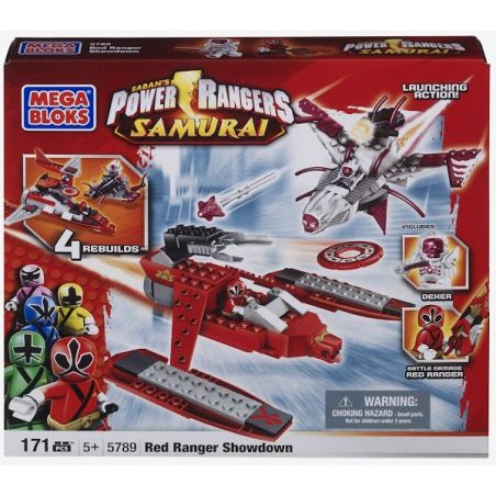 MEGA BLOKS 5789 non  CUỘC ĐỌ SỨC CỦA CÁC CHIẾN BINH ĐỎ bộ đồ chơi xếp lắp ráp ghép mô hình Power Rangers Super Sentai RED RANGER SHOWDOWN 5 Anh Em Siêu Nhân 171 khối