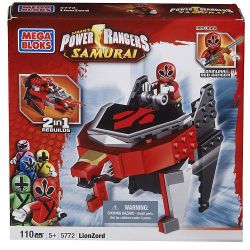 MEGA BLOKS 5772 non  RED LION GẤP ZOD bộ đồ chơi xếp lắp ráp ghép mô hình Power Rangers Super Sentai RED LION FOLDING ZORD 5 Anh Em Siêu Nhân 110 khối
