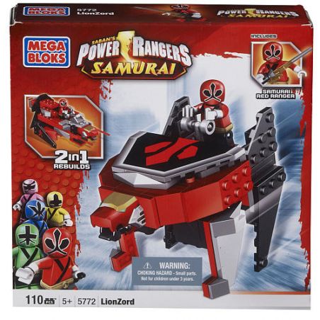 MEGA BLOKS 5772 non  RED LION GẤP ZOD bộ đồ chơi xếp lắp ráp ghép mô hình Power Rangers Super Sentai RED LION FOLDING ZORD 5 Anh Em Siêu Nhân 110 khối