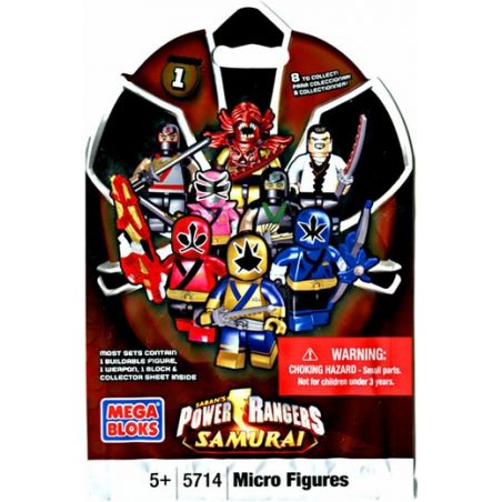 MEGA BLOKS 5714 non  MINIFIGURE SERIES 1 bộ đồ chơi xếp lắp ráp ghép mô hình Power Rangers Super Sentai MICRO FIGURES SERIES 1 5 Anh Em Siêu Nhân 2 khối