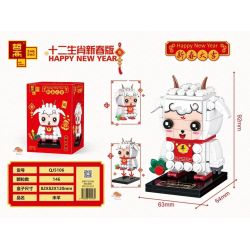 ZHEGAO QJ5116 5116 non  KHÔNG PHẢI CỪU bộ đồ chơi xếp lắp ráp ghép mô hình Seasonal HAPPY NEW YEAR Mùa Lễ Hội 146 khối