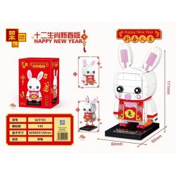 ZHEGAO QJ5113 5113 non  CON THỎ bộ đồ chơi xếp lắp ráp ghép mô hình Seasonal HAPPY NEW YEAR Mùa Lễ Hội 149 khối