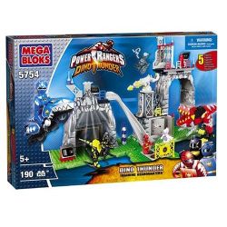 MEGA BLOKS 5754 non  TRỤ SỞ HUẤN LUYỆN DINOSAUR THUNDER bộ đồ chơi xếp lắp ráp ghép mô hình Power Rangers Super Sentai DINO THUNDER TRAINING HEADQUARTERS 5 Anh Em Siêu Nhân 190 khối