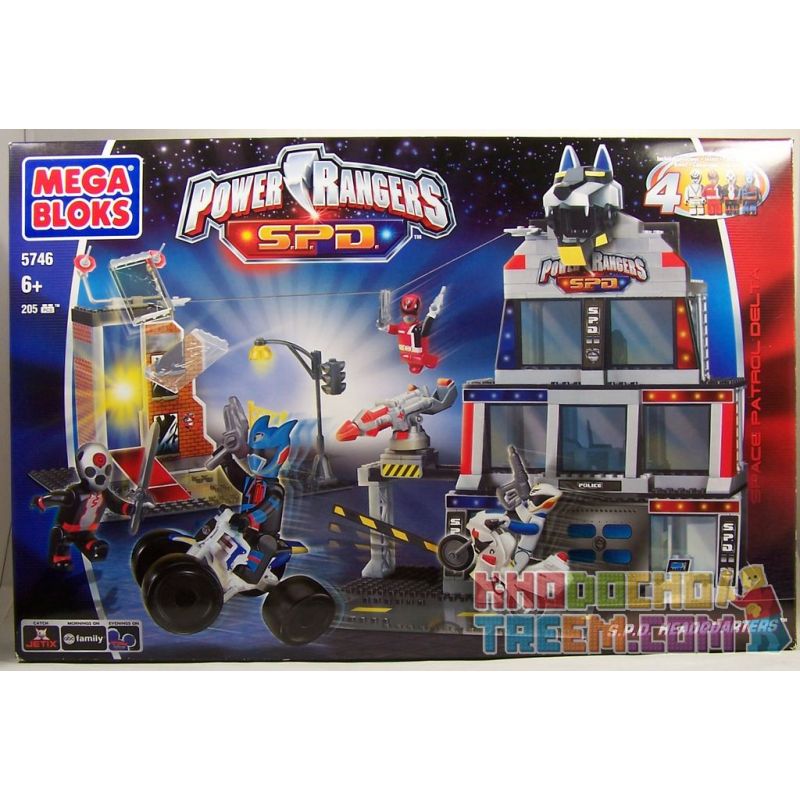 MEGA BLOKS 5746 non  TRỤ SỞ CHÍNH CỦA S.P.D. bộ đồ chơi xếp lắp ráp ghép mô hình Power Rangers Super Sentai S.P.D. HEADQUARTERS 5 Anh Em Siêu Nhân 205 khối