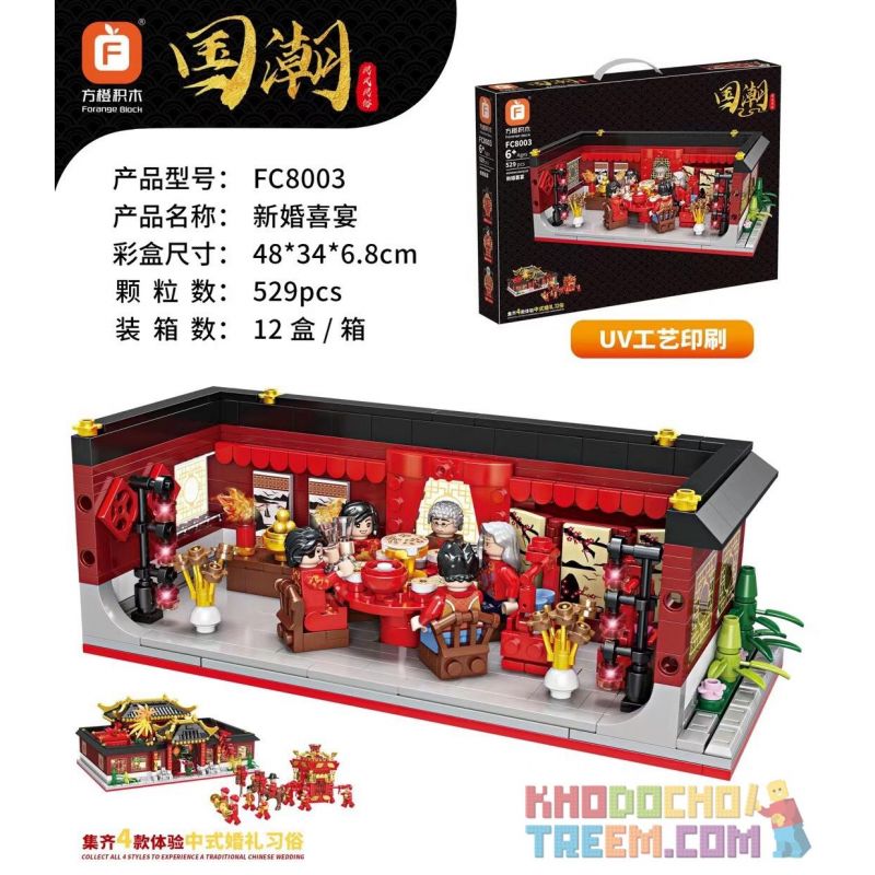 FORANGE FC8003 8003 non  CẢNH TIỆC CƯỚI bộ đồ chơi xếp lắp ráp ghép mô hình 529 khối