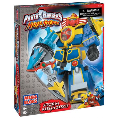 MEGA BLOKS 5721 non  BÃO TÁP bộ đồ chơi xếp lắp ráp ghép mô hình Power Rangers Super Sentai STORM MEGAZORD 5 Anh Em Siêu Nhân 65 khối
