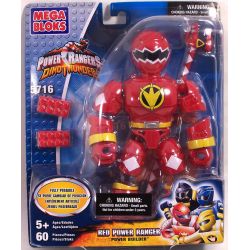 MEGA BLOKS 5716 non  CHIẾN BINH ĐỎ bộ đồ chơi xếp lắp ráp ghép mô hình Power Rangers Super Sentai RED POWER RANGER 5 Anh Em Siêu Nhân 60 khối