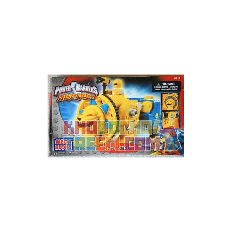 MEGA BLOKS 5712 non  LIONZORD. bộ đồ chơi xếp lắp ráp ghép mô hình Power Rangers Super Sentai LION ZORD 5 Anh Em Siêu Nhân 60 khối