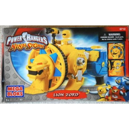 MEGA BLOKS 5712 non  LIONZORD. bộ đồ chơi xếp lắp ráp ghép mô hình Power Rangers Super Sentai LION ZORD 5 Anh Em Siêu Nhân 60 khối