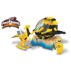 MEGA BLOKS 5707 non  CHIẾN BINH MÀU VÀNG RAPTOR RIDER bộ đồ chơi xếp lắp ráp ghép mô hình Power Rangers Super Sentai YELLOW RANGER RAPTOR RIDER 5 Anh Em Siêu Nhân 50 khối