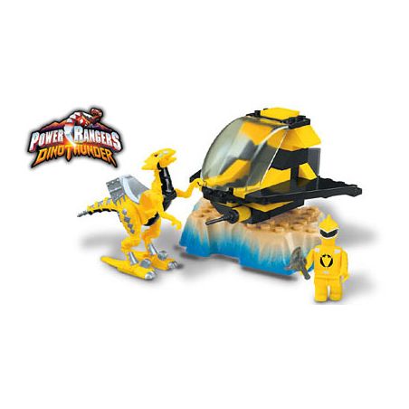 MEGA BLOKS 5707 non  CHIẾN BINH MÀU VÀNG RAPTOR RIDER bộ đồ chơi xếp lắp ráp ghép mô hình Power Rangers Super Sentai YELLOW RANGER RAPTOR RIDER 5 Anh Em Siêu Nhân 50 khối