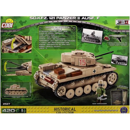 COBI 2527 non  LOẠI 2 XE TĂNG F bộ đồ chơi xếp lắp ráp ghép mô hình Military Army SD.KFZ.121 PANZER II AUSF. Quân Sự Bộ Đội 420 khối