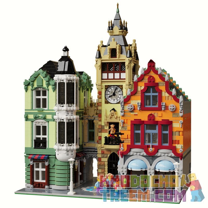 JIESTAR 89103 REBRICKABLE MOC-21266 21266 MOC21266 non  HÌNH VUÔNG ĐỒNG HỒ bộ đồ chơi xếp lắp ráp ghép mô hình Creator CLOCK TOWER SQUARE Sáng Tạo 6771 khối