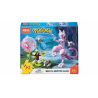 MEGA BLOKS FVK77 non  GIẤC MƠ VÀ SIÊU VIỆT bộ đồ chơi xếp lắp ráp ghép mô hình Pokémon MEW VS MEWTWO CLASH Pokemon 341 khối