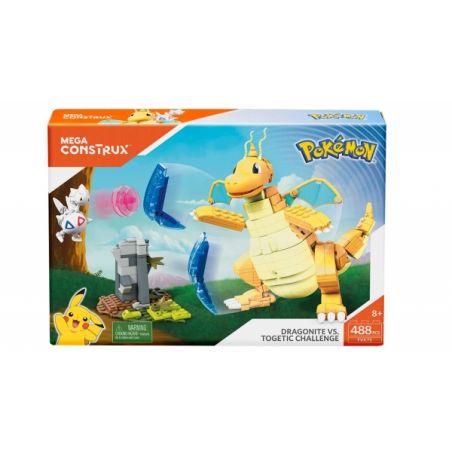 MEGA BLOKS FVK75 non  RỒNG NHANH VS POCKETGI bộ đồ chơi xếp lắp ráp ghép mô hình Pokémon DRAGONITE VS. TOGETIC CHALLENGE Pokemon 488 khối