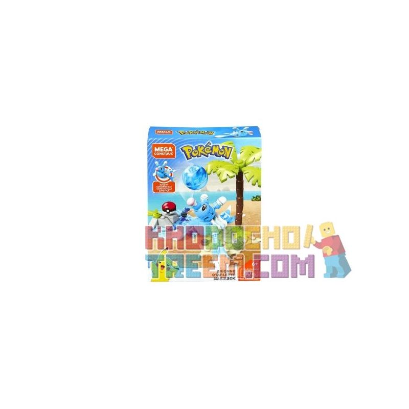 MEGA BLOKS FVK68 non  SƯ TỬ BIỂN HOA bộ đồ chơi xếp lắp ráp ghép mô hình Pokémon BRIONNE Pokemon 80 khối