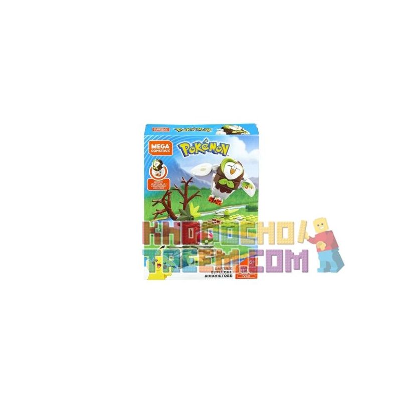 MEGA BLOKS FVK67 non  PUG. bộ đồ chơi xếp lắp ráp ghép mô hình Pokémon DARTRIX Pokemon 82 khối
