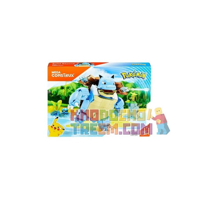 MEGA BLOKS FPM99 non  RÙA MŨI TÊN NƯỚC bộ đồ chơi xếp lắp ráp ghép mô hình Pokémon BLASTOISE Pokemon 284 khối