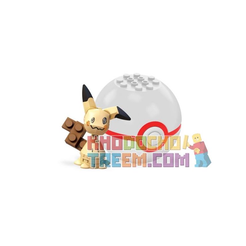 MEGA BLOKS FPM01 non  BÍ ẨN Q bộ đồ chơi xếp lắp ráp ghép mô hình Pokémon MIMIKYU Pokemon 18 khối