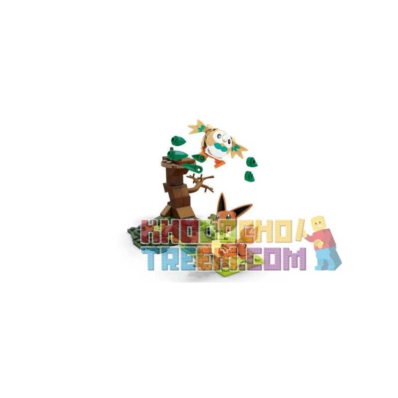 MEGA BLOKS FPM08 non  MUMUXIAO ĐẤU VỚI IBRAHIMOVIC bộ đồ chơi xếp lắp ráp ghép mô hình Pokémon ROWLET VS. EEVEE Pokemon 137 khối