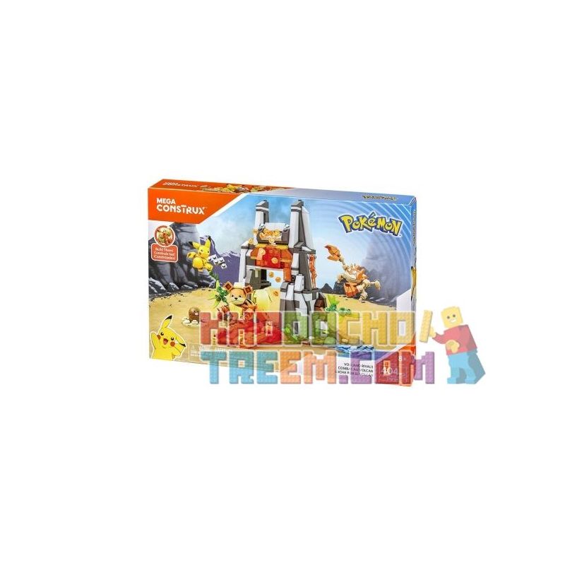 MEGA BLOKS FNF08 non  ĐỐI ĐẦU NÚI LỬA bộ đồ chơi xếp lắp ráp ghép mô hình Pokémon VOLCANO RIVALS Pokemon 404 khối