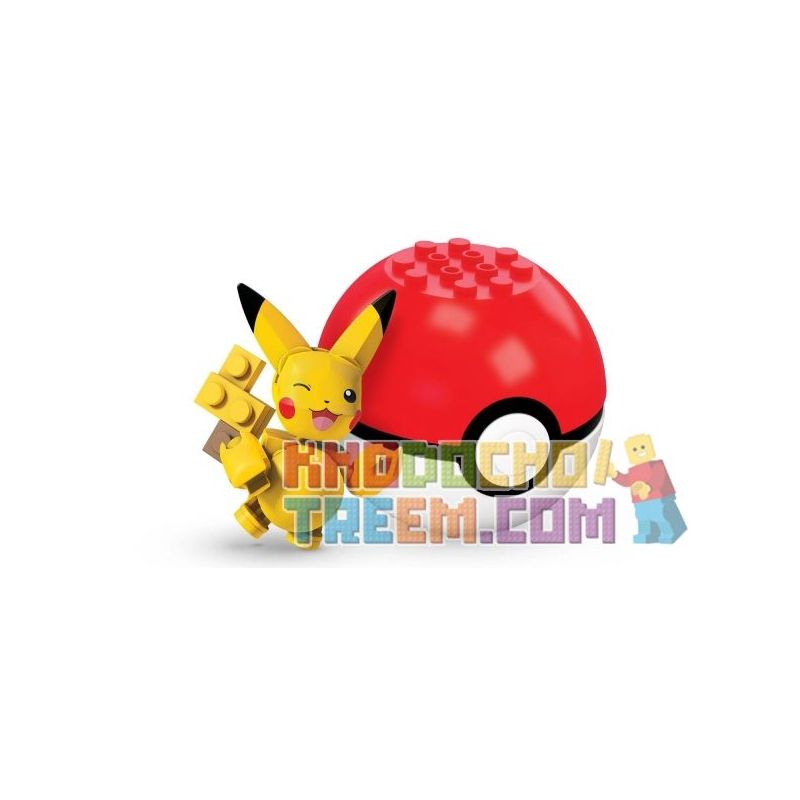 MEGA BLOKS FJN61 FNL92 non  PIKUCHU. bộ đồ chơi xếp lắp ráp ghép mô hình Pokémon PIKACHU Pokemon 21 khối