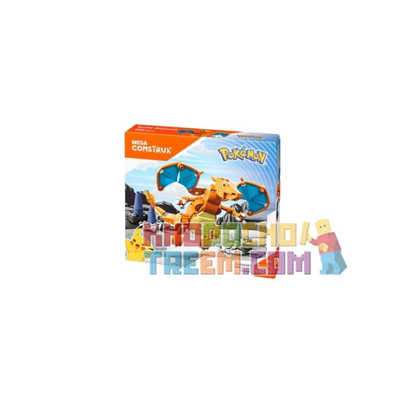 MEGA BLOKS DYR77 non  CHARIZARD. bộ đồ chơi xếp lắp ráp ghép mô hình Pokémon Pokemon 198 khối