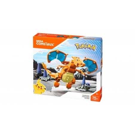 MEGA BLOKS DYR77 non  CHARIZARD. bộ đồ chơi xếp lắp ráp ghép mô hình Pokémon Pokemon 198 khối